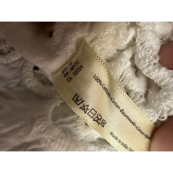 NWT FP One Yesenia Maxi Top Eyelet Button Whote Medium - Picture 8 of 9